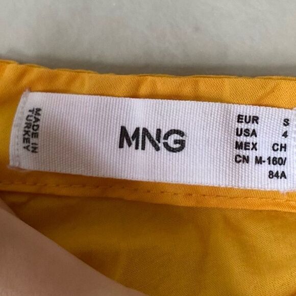 Mango Nieves Vent Cotton Maxi Yellow Dress Size S - Picture 10 of 10